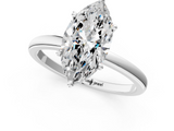 White gold Marquise Solitaire Engagement Ring with Cathedral Band and Four-Prong Setting_34