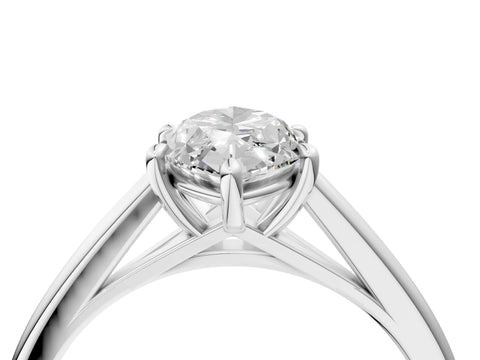 White gold Marquise Solitaire Engagement Ring with Four-Prong Setting and Classic Band 5