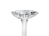 White gold Marquise Solitaire Engagement Ring with Four-Prong Setting and Classic Band