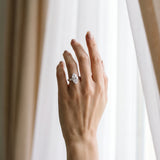 White gold Marquise Solitaire Engagement Ring with Four-Prong Setting and Tapered Band_13