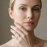 White gold Marquise Solitaire Engagement Ring with Four-Prong Setting and Tapered Band_14