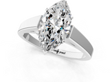 White gold Marquise Solitaire Engagement Ring with Four-Prong Setting and Tapered Band_24