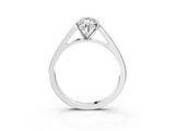 White gold Marquise Solitaire Engagement Ring with Four-Prong Setting and Tapered Band_26