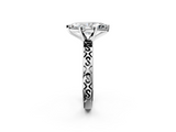 White gold Marquise Solitaire Engagement Ring with Scrollwork Band and Four-Prong Setting_133