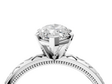 White gold Marquise Solitaire Engagement Ring with Scrollwork Band and Four-Prong Setting_135