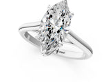 White gold Marquise Solitaire Engagement Ring with Six-Prong Setting and Classic Band 2