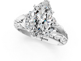 White gold Marquise Solitaire Filigree Engagement Ring with Halo and Prong Setting_82