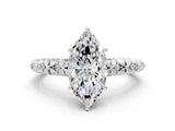White gold Marquise Solitaire Floral Milgrain Engagement Ring_31