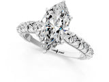 White gold Marquise Solitaire Floral Milgrain Engagement Ring_32