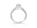 White gold Marquise Solitaire Floral Milgrain Engagement Ring_34