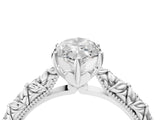 White gold Marquise Solitaire Floral Milgrain Engagement Ring_35