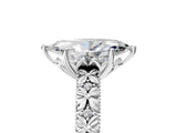 White gold Marquise Solitaire Floral Milgrain Engagement Ring_36