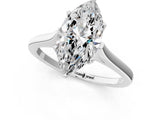 White gold Marquise Solitaire Heart Prong Engagement Ring with Tapered Band_52