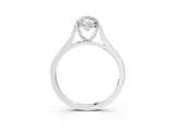 White gold Marquise Solitaire Heart Prong Engagement Ring with Tapered Band_53