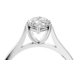 White gold Marquise Solitaire Heart Prong Engagement Ring with Tapered Band_54