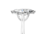 White gold Marquise Solitaire Heart Prong Engagement Ring with Tapered Band_55