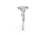 White gold Marquise Solitaire Leaf-Inspired Diamond Ring with Pavé Band and Four-Prong Setting_14