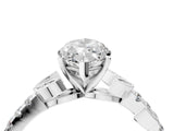 White gold Marquise Solitaire Leaf-Inspired Diamond Ring with Pavé Band and Four-Prong Setting_16