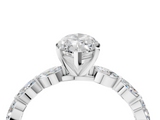 14K White Gold 2.05 Carat E VVS2 Marquise Diamond Ring with Marquise Side Stones and Prong Setting