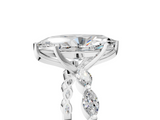 14K White Gold 2.05 Carat E VVS2 Marquise Diamond Ring with Marquise Side Stones and Prong Setting