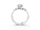 White gold Marquise Solitaire Marquise Twist Band with Six-Prong Setting_116