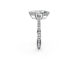 White gold Marquise Solitaire Pavé Band Prong Setting Ring_22