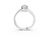 White gold Marquise Solitaire Pavé Band Prong Setting Ring_23