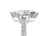 White gold Marquise Solitaire Pavé Band Prong Setting Ring_25