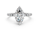 White gold Marquise Solitaire Pavé Band with Four-Prong Setting_172