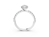White gold Marquise Solitaire Pavé Band with Four-Prong Setting_173