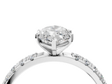 White gold Marquise Solitaire Pavé Band with Four-Prong Setting_176
