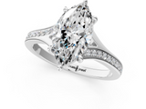 White gold Marquise Solitaire Pavé Band with Four-Prong Setting_86