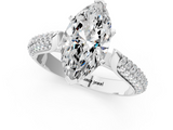 White gold Marquise Solitaire Pavé Diamond Engagement Ring with Four-Prong Setting_151