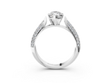 White gold Marquise Solitaire Pavé Diamond Engagement Ring with Four-Prong Setting_161