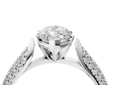 White gold Marquise Solitaire Pavé Diamond Engagement Ring with Four-Prong Setting_162