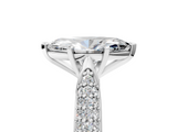 White gold Marquise Solitaire Pavé Diamond Engagement Ring with Four-Prong Setting_163