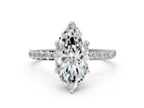 White gold Marquise Solitaire Pavé Diamond Engagement Ring with Four-Prong Setting_47