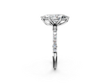 White gold Marquise Solitaire Pavé Diamond Engagement Ring with Four-Prong Setting_49