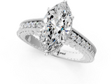 White gold Marquise Solitaire Pavé Diamond Milgrain Engagement Ring with Four-Prong Setting_22