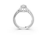 White gold Marquise Solitaire Pavé Diamond Milgrain Engagement Ring with Four-Prong Setting_24