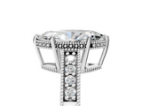 White gold Marquise Solitaire Pavé Diamond Milgrain Engagement Ring with Four-Prong Setting_26