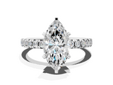 White gold Marquise Solitaire Pave Diamond Engagement Ring with Four-Prong Setting_366