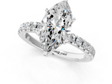 White gold Marquise Solitaire Pave Diamond Engagement Ring with Four-Prong Setting_367