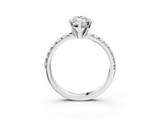 White gold Marquise Solitaire Pave Diamond Engagement Ring with Four-Prong Setting_370