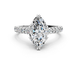White gold Marquise Solitaire Pave Diamond Engagement Ring with Prong Setting_51