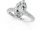 White gold Marquise Solitaire Pave Diamond Engagement Ring with Prong Setting_53