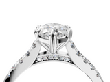 White gold Marquise Solitaire Pave Diamond Engagement Ring with Prong Setting_56