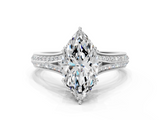 White gold Marquise Solitaire Pave Split Shank Engagement Ring with Six-Prong Setting_47