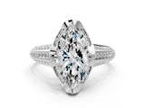 White gold Marquise Solitaire Pave Split Shank Ring with Four-Prong Setting_93