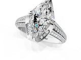 White gold Marquise Solitaire Pave Split Shank Ring with Four-Prong Setting_94